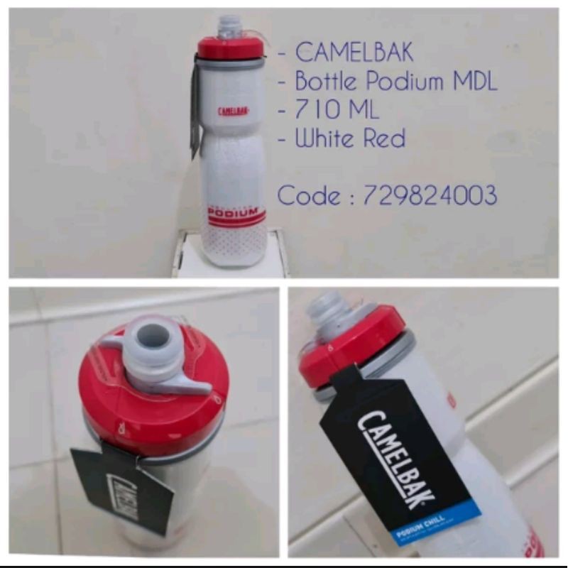 Bottle Camelbak Podium Chill Mdl B 710ML Warna Fiery Red White. code 729824003 botol sepeda