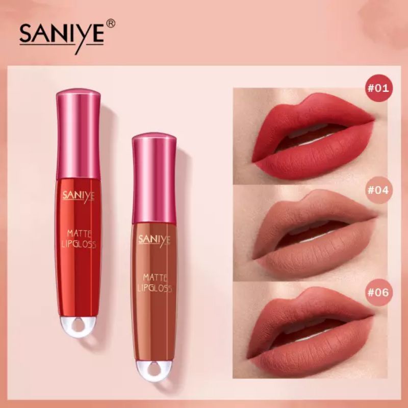 SANIYE Lipcream Mini Matte Lipglos 6 Warna Kosmetik Makeup
