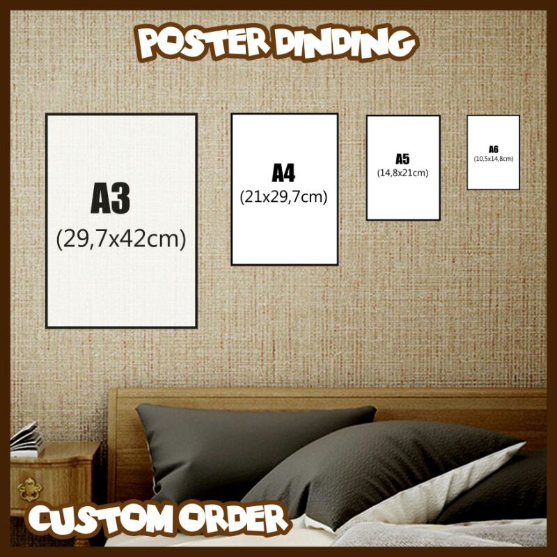 

CETAK POSTER CUSTOM ORDER KERTAS ARTCARTON ARTPAPER UKURAN A3/A4/A5/A6