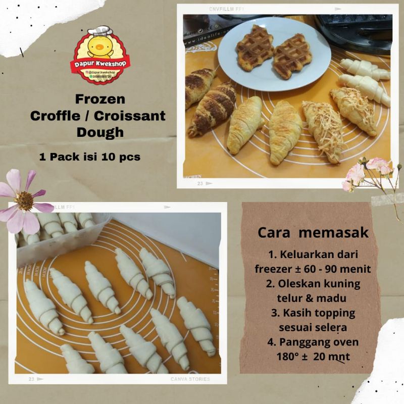 

Frozen Croissant Croffle Dough (1 pack isi 10)