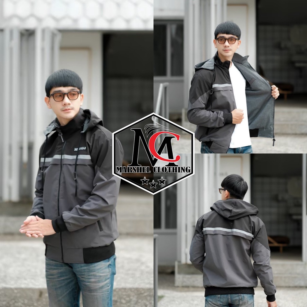 RCL - Jaket Pria Bolak Balik Taslan / Jaket BB Waterproof / Jaket Motor / Jaket Murah HGR