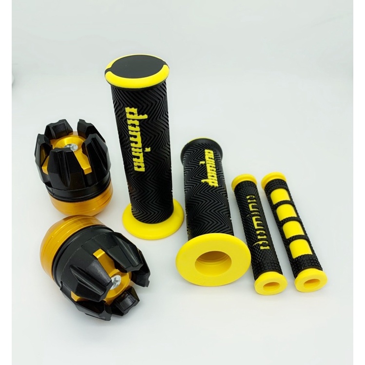 (PAKET HEMAT) handgrip grip domino bulu + jalu as roda jumbo + karet handle universal