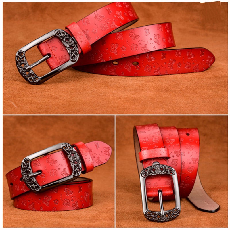 Sabuk wanitaJarum!FashionSabuk kulit asli Retro bergaya PD-010