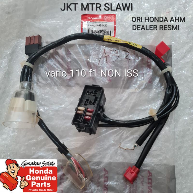 32102-K46-N20 kabel baterai, kabel aki, kabel sikring, kabel battery Vario 110 Fi Esp Non iss  Bisa tanpa idling stop, dealer resmi hgp stater halus ori ahm