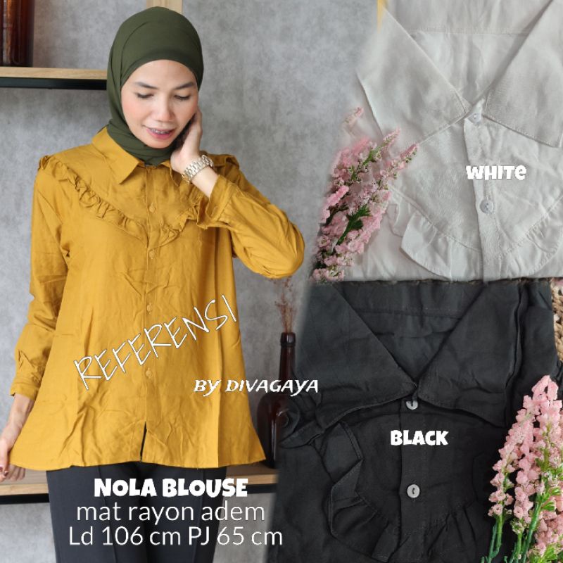 NOLA BLOUSE HITAM PUTIH