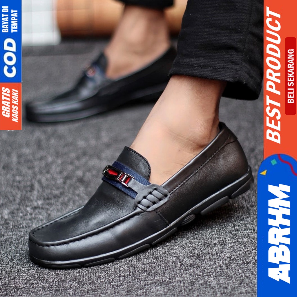 Abrhm Onic - Sepatu Formal Pria Pantofel Kulit Asli