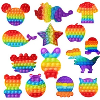 Image of Mainan pop it murah popit Pop Its Square rainbow multicolor Fidget Toy Push bubble Penghilang Stress