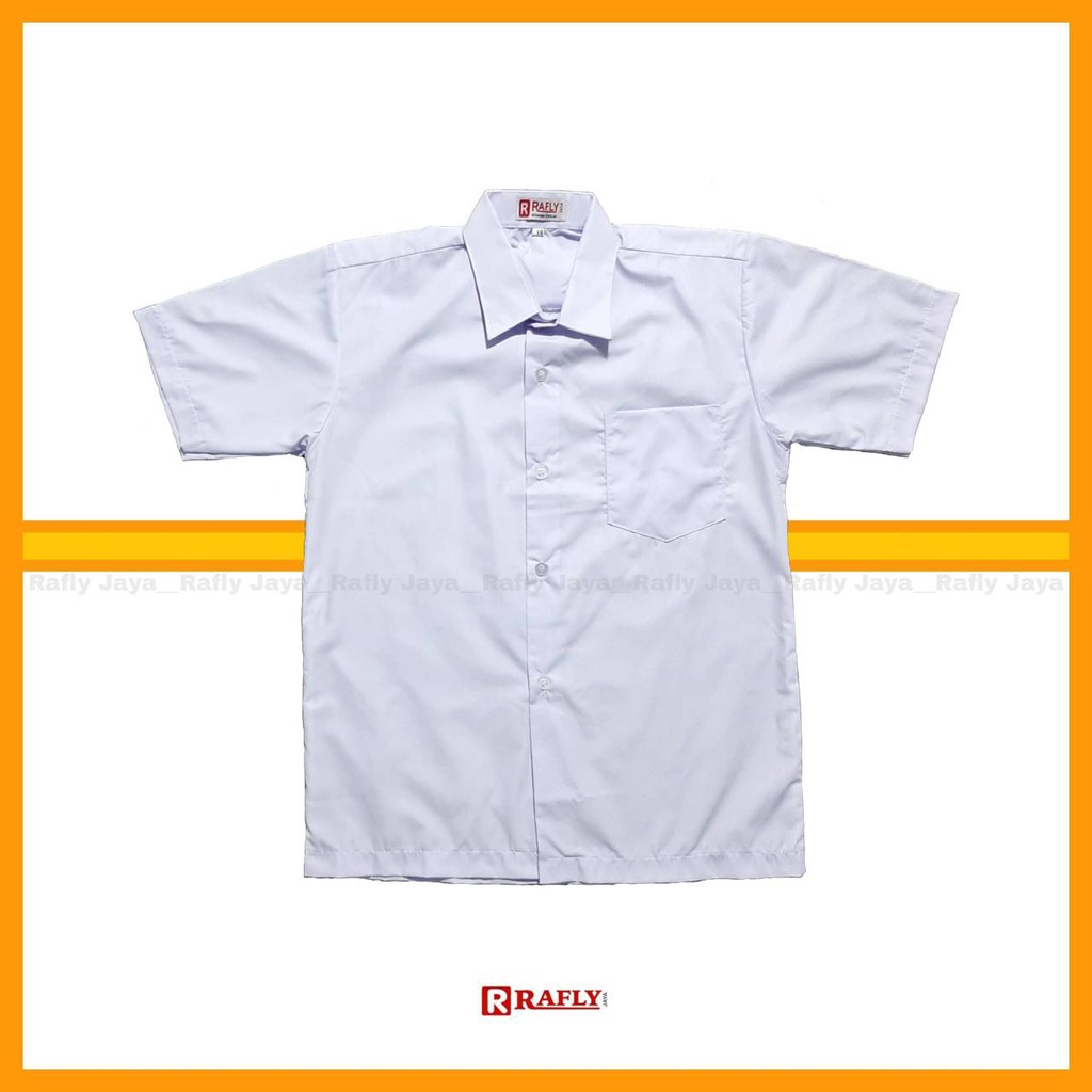 Baju Kemeja Putih Polos Lengan Pendek - Seragam / Rafly Jaya