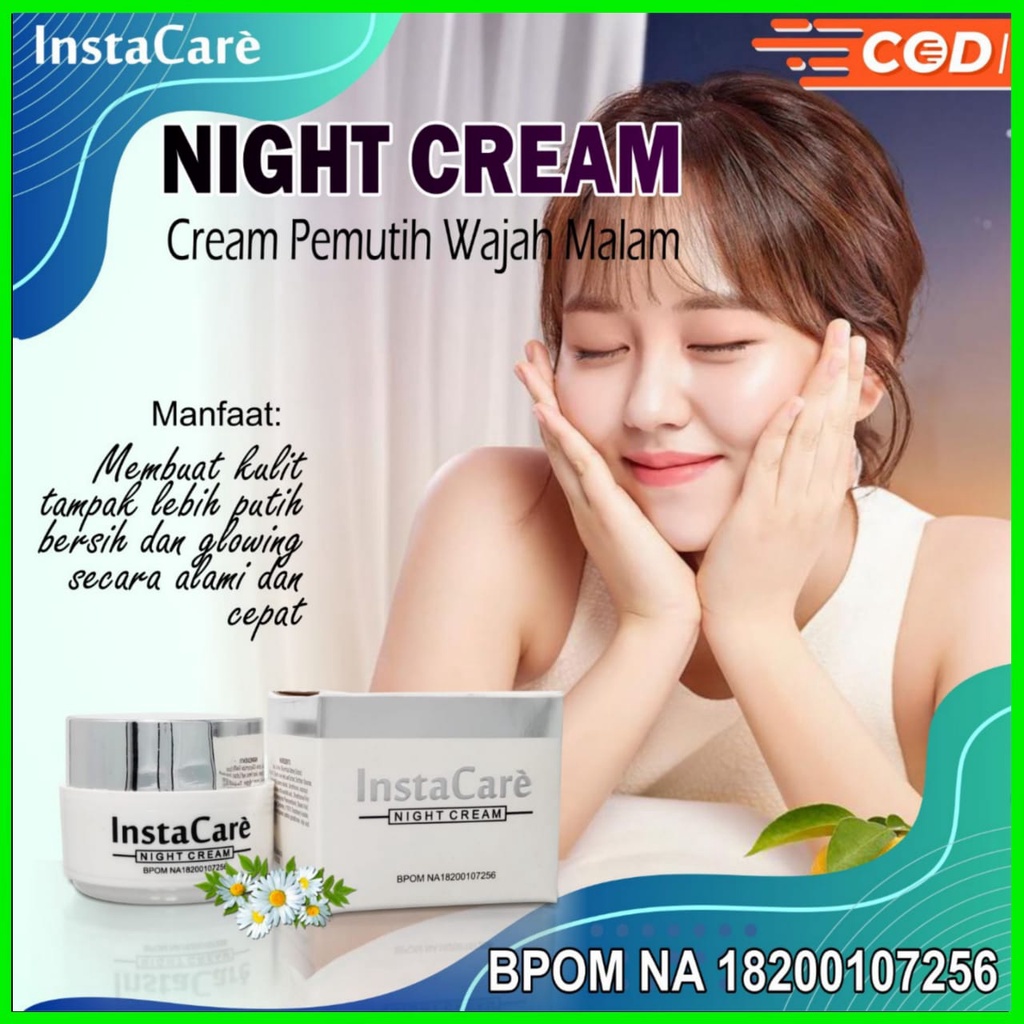 Instacare cream malam Cream wajah glowing cream penghilang flek hn cream pencerah wajah krim pemutih