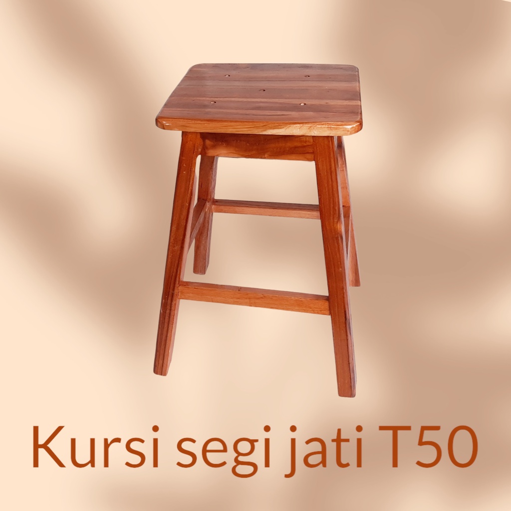 Kursi Jati Persegi Tinggi 50 cm