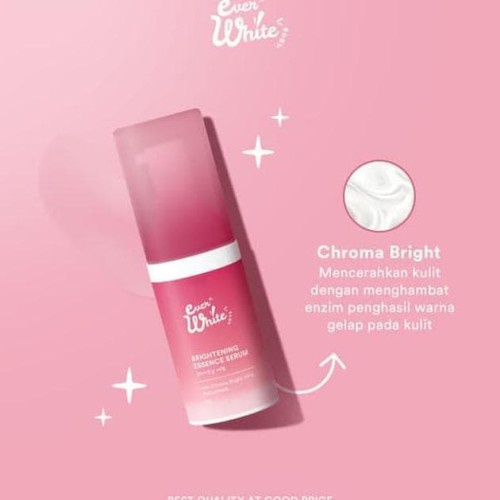 [COD] Everwhite Brightening Essence Serum dengan Kandungan CHROMA BRIGHT + NIACINAMIDE + HYALURONATE + VIT C 15 gram BPOM 100% ORIGINAL