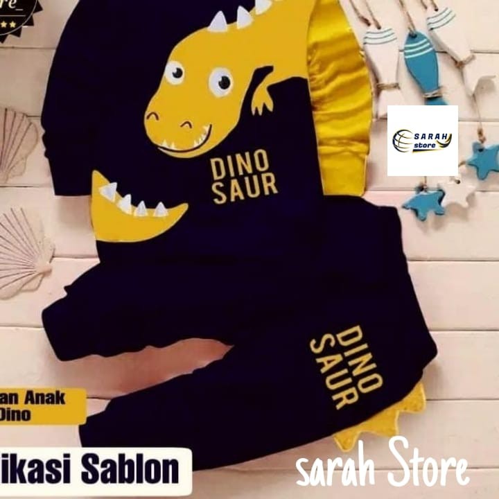 Baju Stelan Treaning Anak Laki - Laki / Setelan Sweater Anak Dino 0 - 10 Tahun