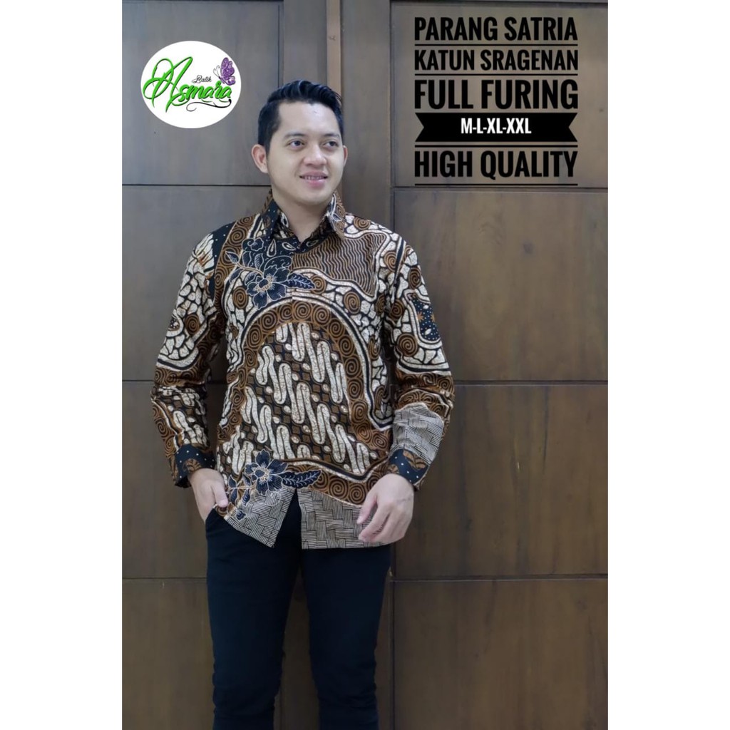 PARANG SATRIA Kemeja Batik Pria Full Furing Bahan Katun Primisima