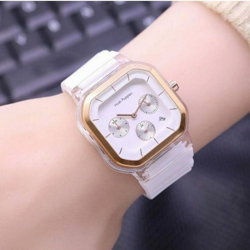 Hushpuppiesh (Terima Cod)Jam Tangan Wanita Jam Tangan Keren Sergi Chrono 3 Tanggal Aktif Rubber