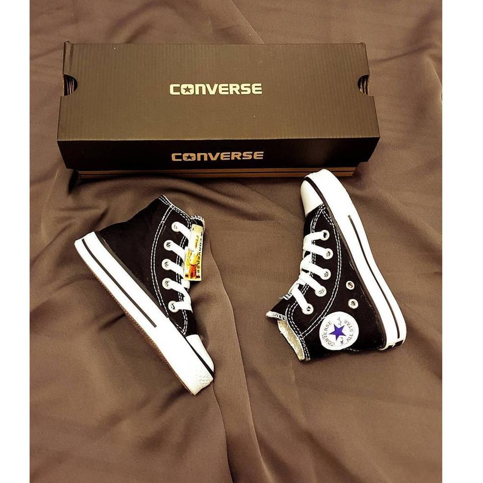 Sepatu sekolah anak SD converse alstar Hitam Garis Putih UKURAN 31-35 –GLP.21Jl22o