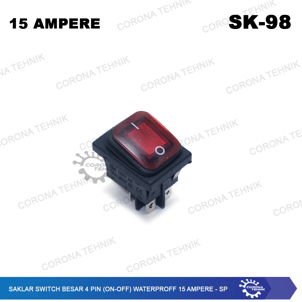 SP - Saklar Switch Besar 4 Pin (On-Off) Waterproof 15 Ampere