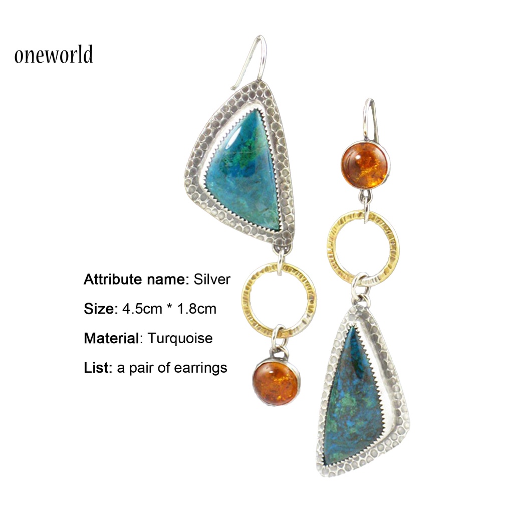 Oneworld Anting Gantung Electroplating Warna Cerah Untuk Wanitapernikahan