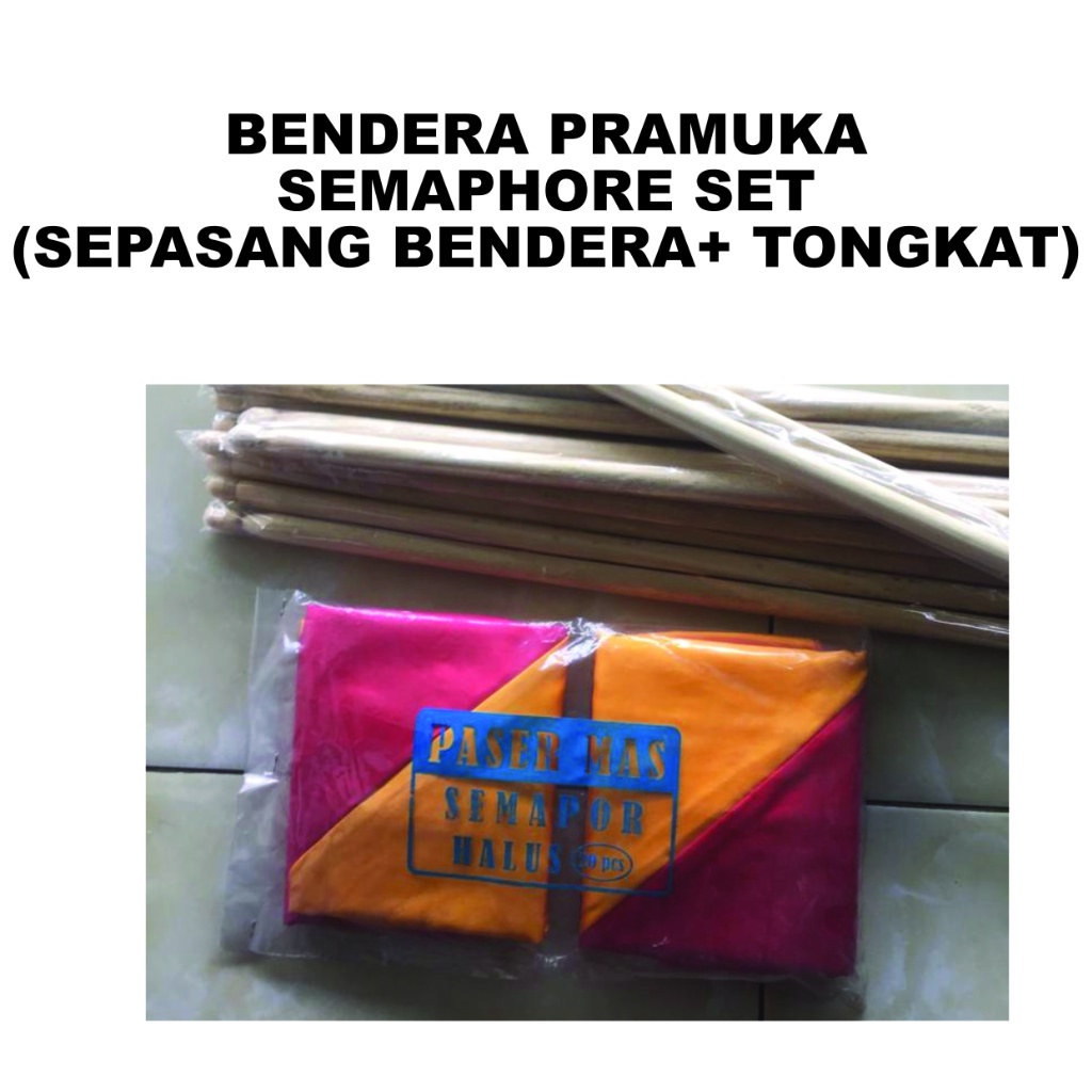 SEPASANG stik semaphore - bendera semaphore - tongkat semaphore - stik semaphore dan bendera simapur