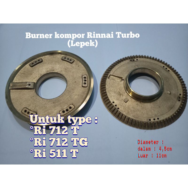 Burner Rinnai Turbo Baru / Burner Lepek kompor Rinnai