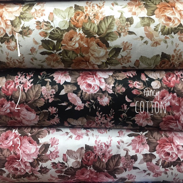 kain katun jepang motif bunga besar tokai senko