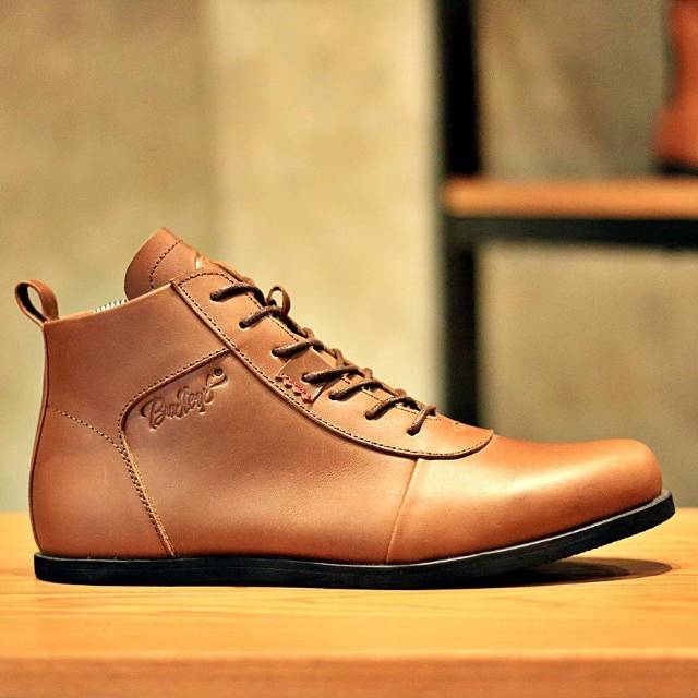 ERUDITE Brown Original - Sepatu Kulit Men's Shoes - Boots Classic Pria - Leather Shoes