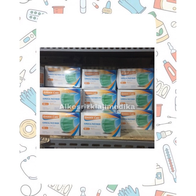 Masker Golden care Surgical Earloop 3ply