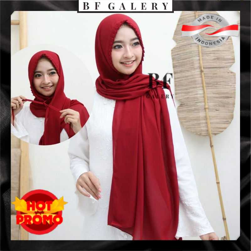 BFJ025 Pasmina Tali Gerigi KCB Jilbab Instan Dewasa /Pashmina Lipit/ Pashmina Bahan Diamond Jakarta