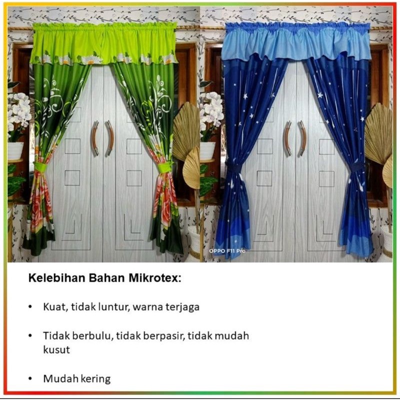 Gorden Serut Pintu Pony Poni Korden Tirai Penutup Aneka Motif