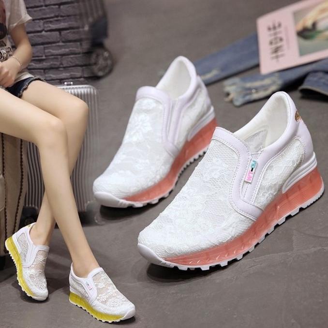 Sepatu wedges brokat A28 TERLARIS