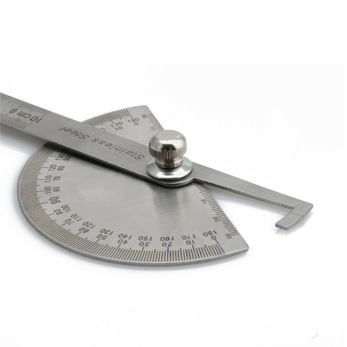 Penggaris Busur Derajat Stainless Presisi Protactor Angle Ruler *AK02