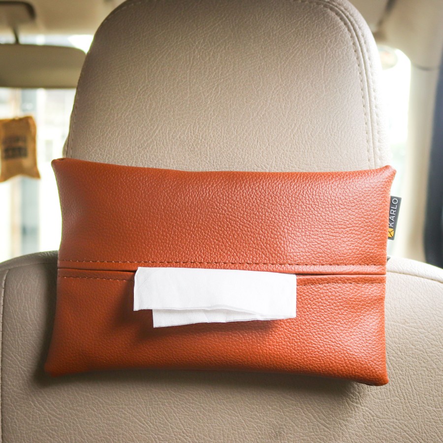 Karlo Tempat Tissue Tisu Mobil Premium Sun Visor Jok Basic Brown