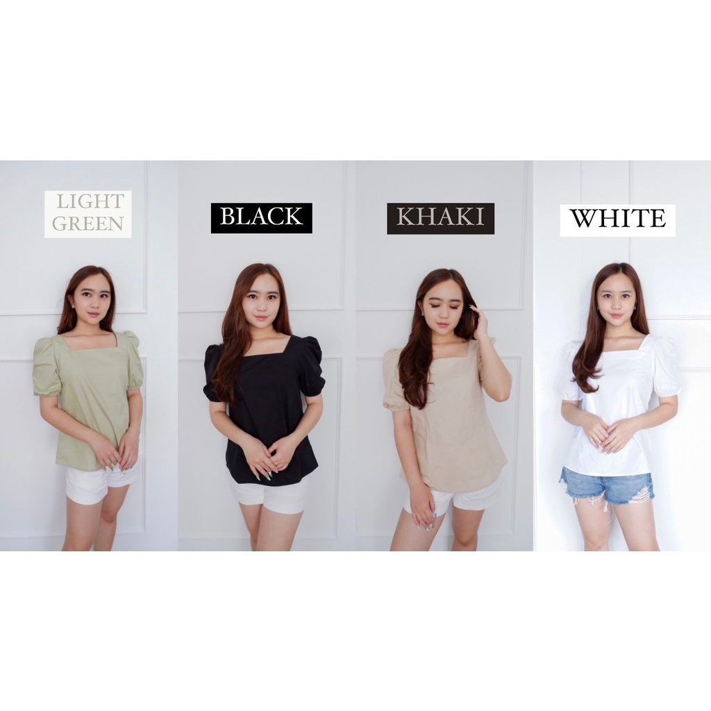 BLOUSE WANITA - ATASAN BAJU WANITA BAHAN KATUN [ JOSIE TOP ] - HAZEL CLOTHING-7