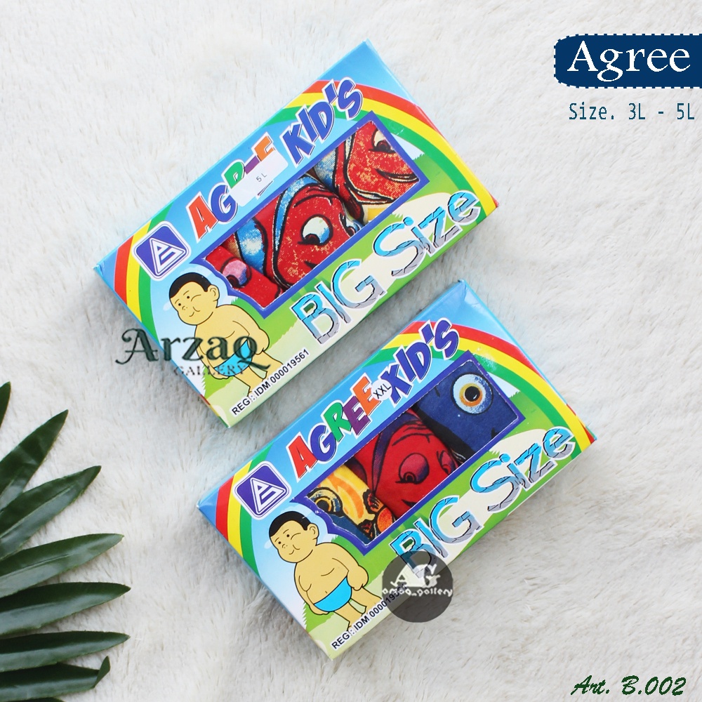 [isi 3 pc] CD AGREE KIDS BIG SIZE B002 | Celana dalam anak laki laki tahunan | Pakaian Dalam | Celana Dalam | Cd