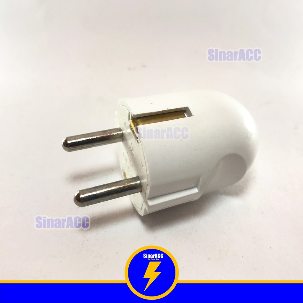 BROCO STEKER ARDE / 2P PUTIH 13110 1311055 COLOKAN BULAT colokan listrik steker listrik cop listrik