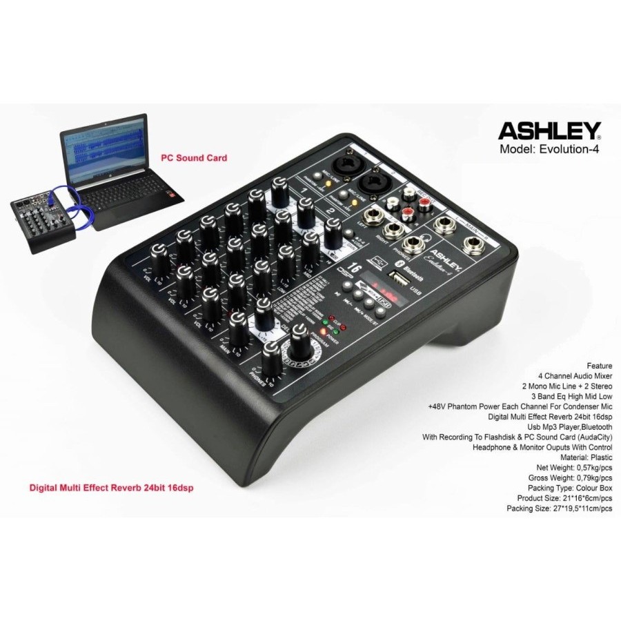Mixer audio ASHLEY EVOLUTION 4 / evolution4 premium soundcard recording