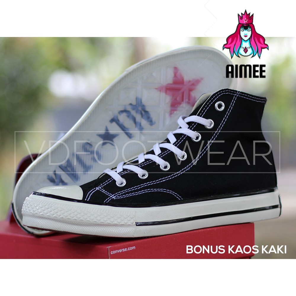 [AIMEE] SEPATU CONVERSE ALL STAR 70S HIGH BLACK SOL TRANSPARAN PREMIUM ORIGINAL
