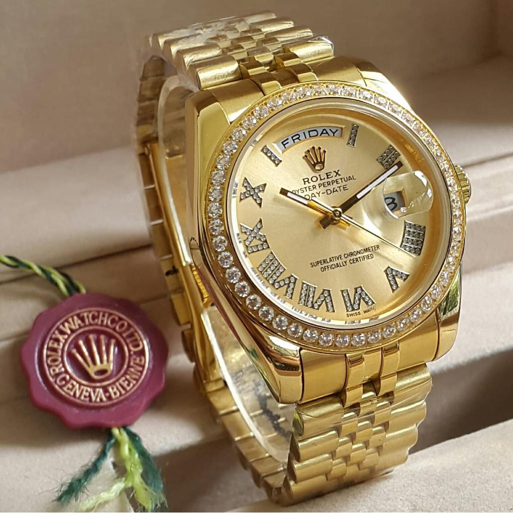 JAM TANGAN PRIA WANITA | RANTAI | KULIT | KARET | MURAH | PRIA ROLEX OYSTER DATE JUST AUTOMATIC FULL