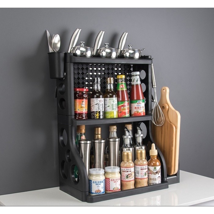 Rak Botol - Rak Bumbu Dapur Serbaguna Wadah Botol Pisau Sendok Rak Bumbu