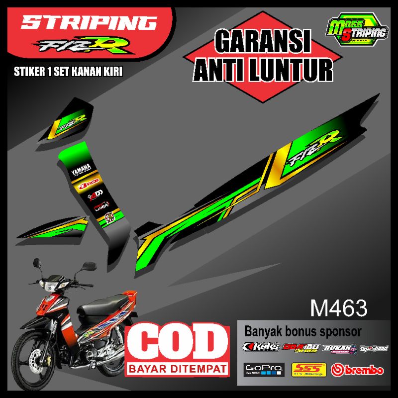 M463 Moss Striping Fizr FIZR _ Stiker Setiker Sticker list variasi aksesoris motor Yamaha Fiz r