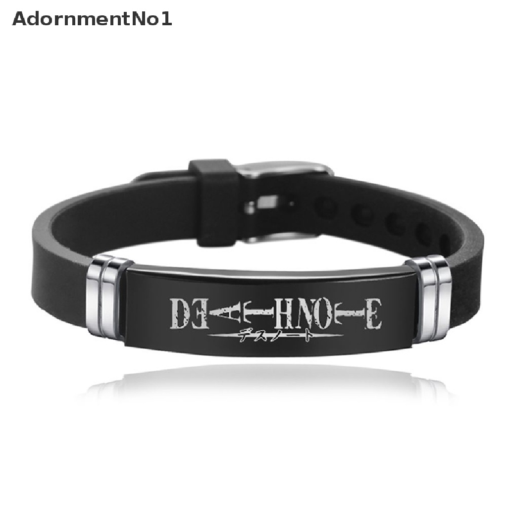 (AdornmentNo1) Gelang Tangan Kulit Hitam Motif Kartun Anime Death Note Untuk Pria