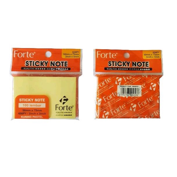 

Sticky Note / Kertas Memo Tempel Forte (50mm x 75mm) 656PY