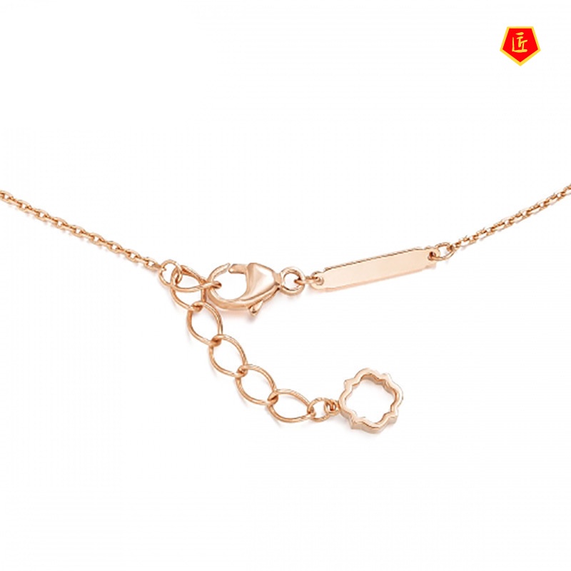 [Ready Stock]Heart-Shaped Pendant 18K Rose Gold Elegant Fashion