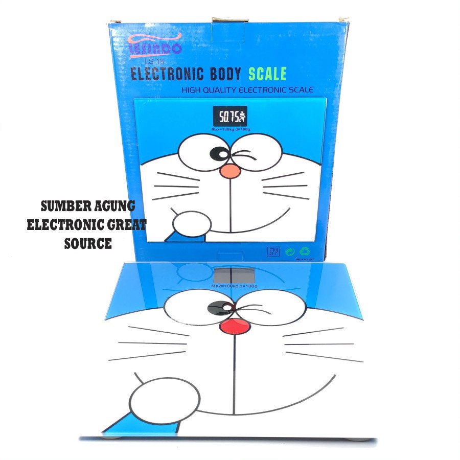 Timbangan Badan Digital Doraemon Biru LS18 Lesindo Body Scale