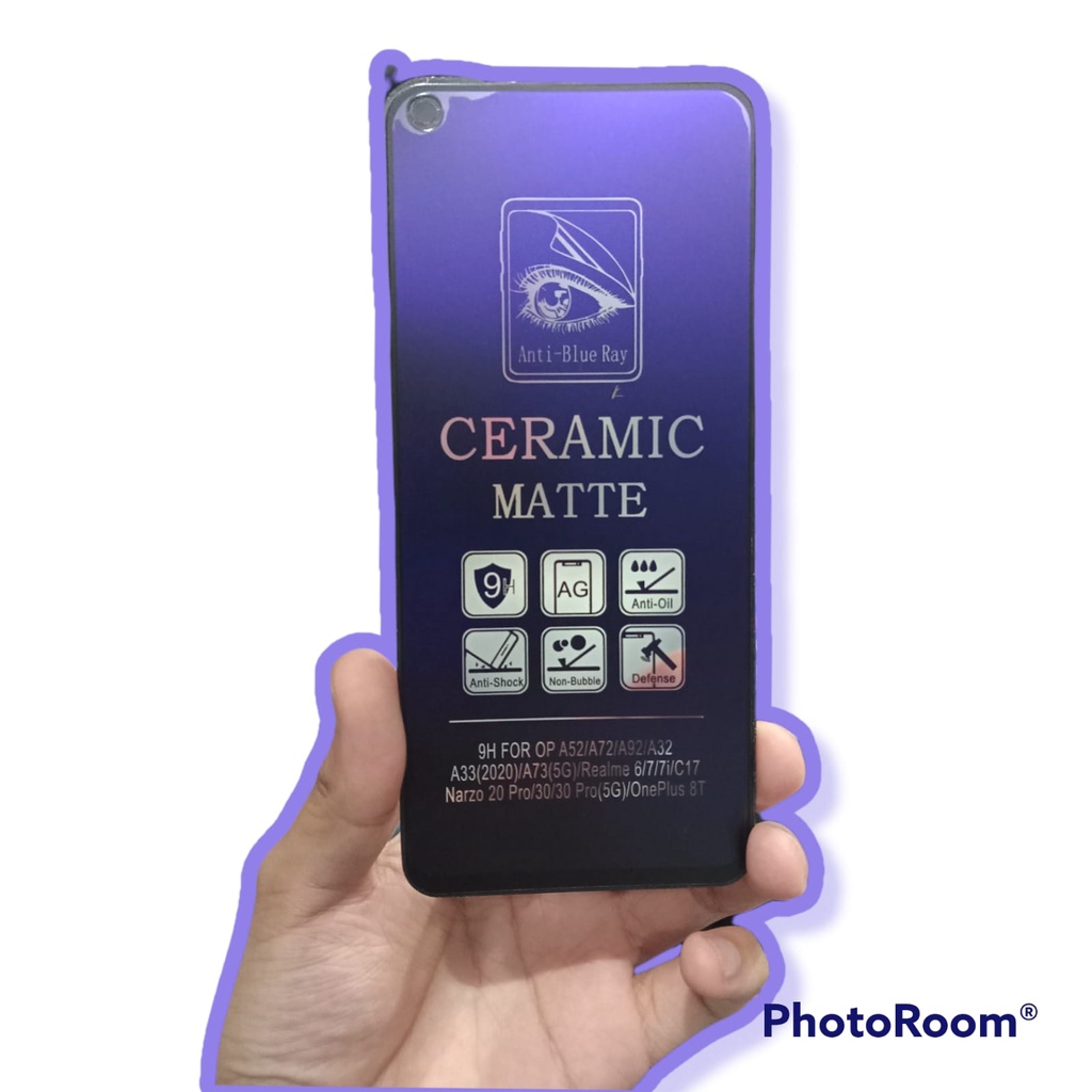 CMAB Ceramic Matte Anti Blue Realme 6 7 Pro 8 8 Pro Anti Gores Glare Full Layar No Sidik Jari