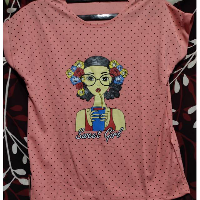 Kaos wanita bahan lemon murce