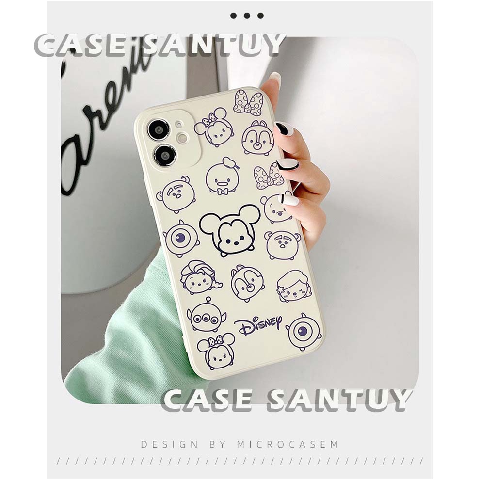 Soft Case Iphone  14 13 12 11 Pro Max X Xr Xs 8 7 6 6s Plus Mickey Square Edge Phone Case Cover Casing