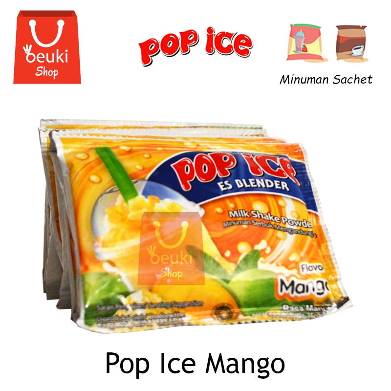 

Pop Ice Es Blender Milkshake Powder Rasa Mango Seger Nikmatnya - 10pcs x 25gr
