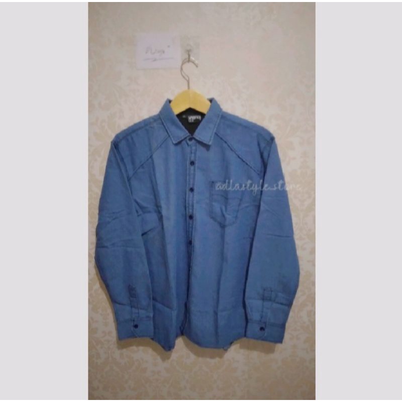 KJ(long) Denim Shirt XXL/ kemeja denim/kemeja lengan panjang/denim panjang/outer/baju denim/big size
