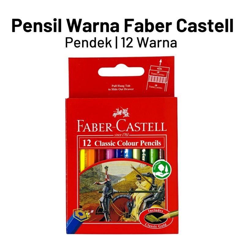 Pensil warna Faber Castel 12 warna pendek classic