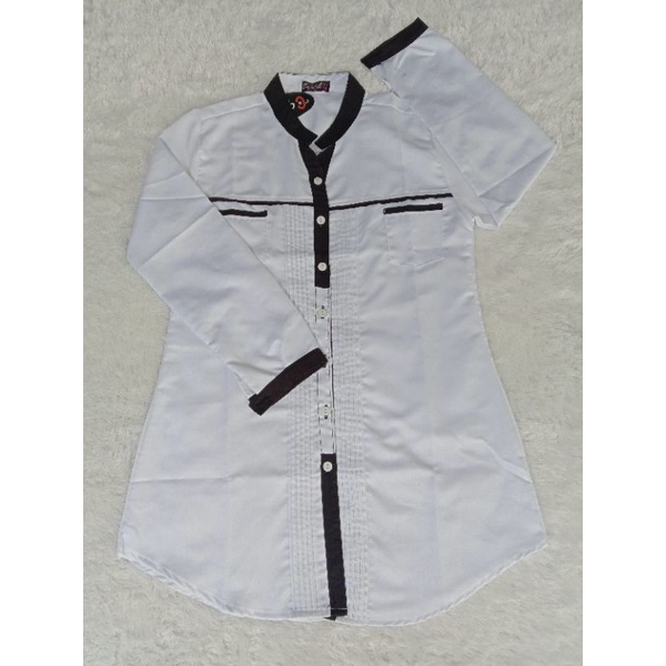 ATASAN SANTRIWATI PUTIH LIST FULL KANCING// BISA SERAGAM